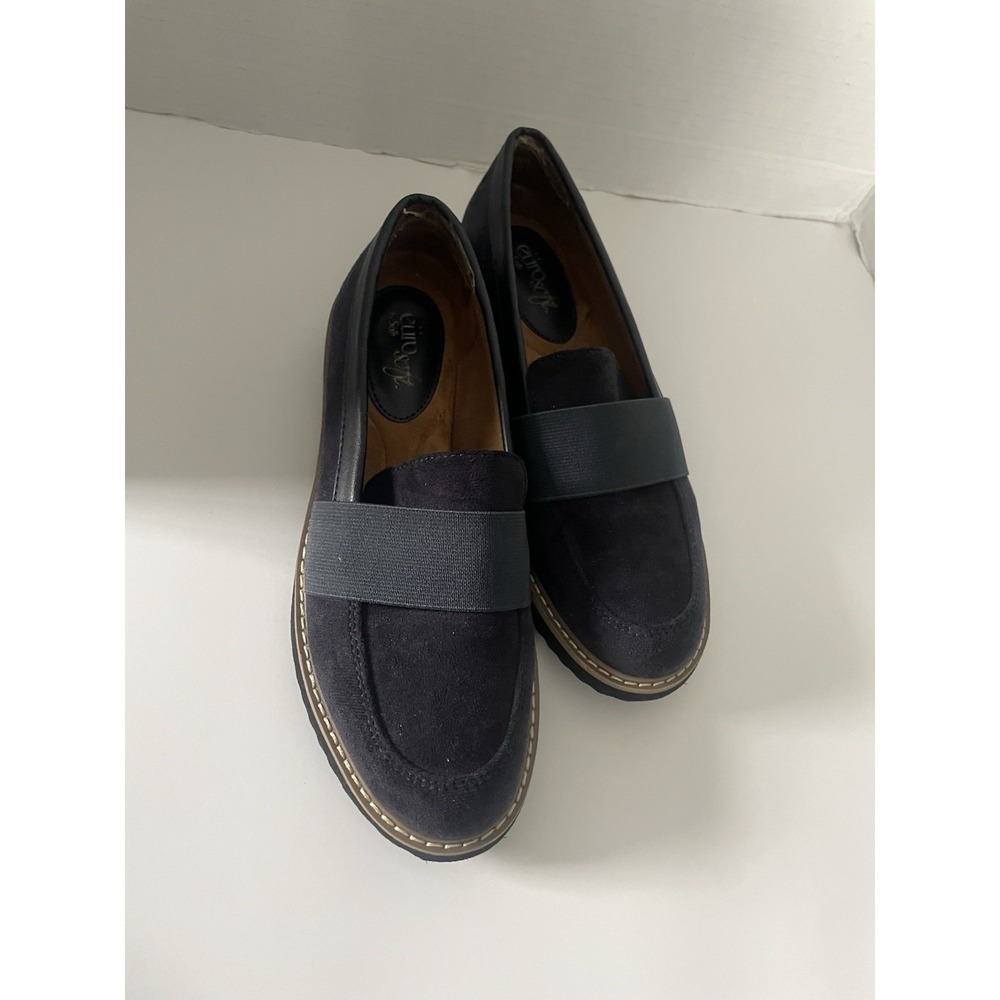 EuroSoft by Sofft Faux Suede Blue Lanette Wedge Loafer Shoes US 6M